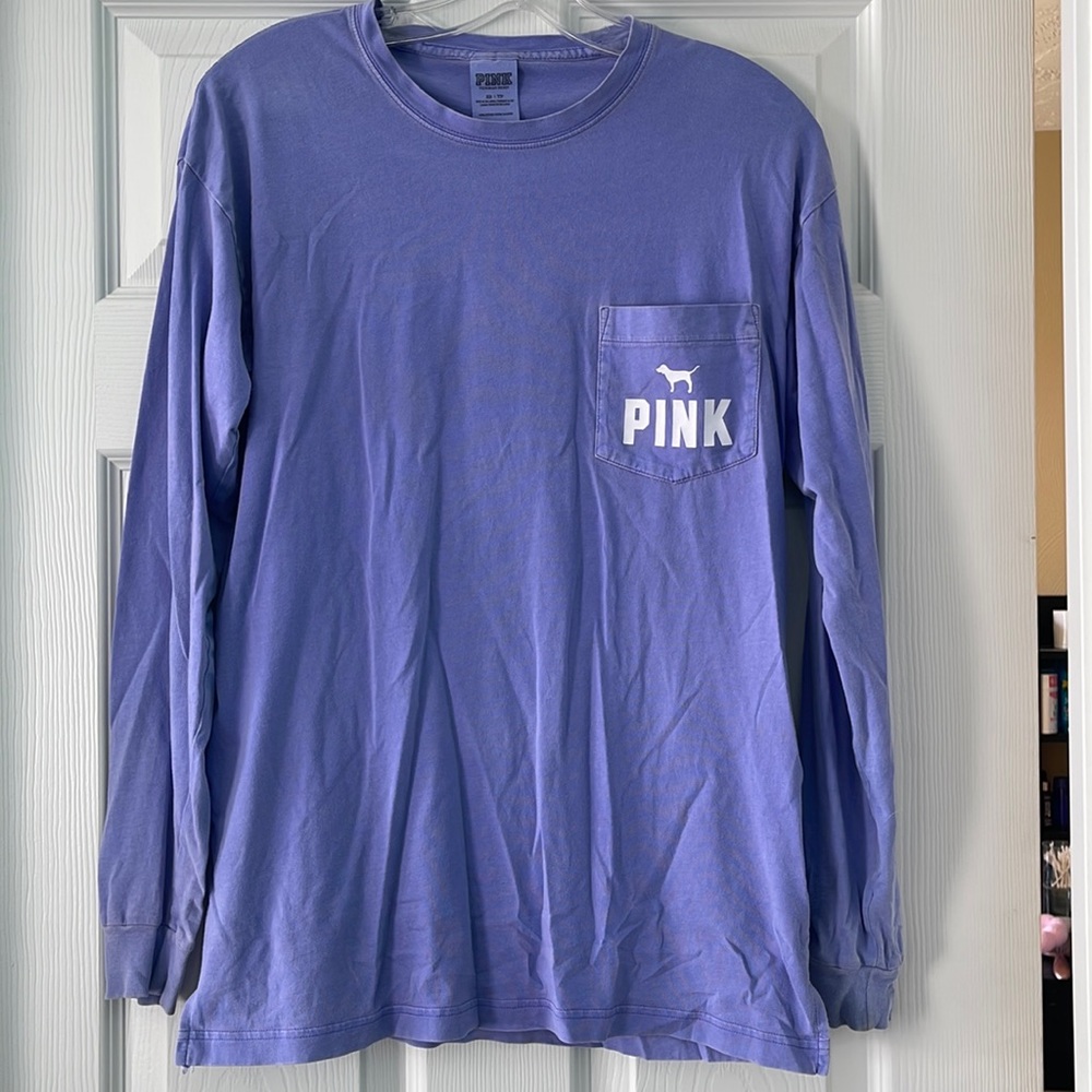 Victoria’s Secret Pink Oversized Longsleeve Lilac Purple T-Shirt Comfy Cozy Cute